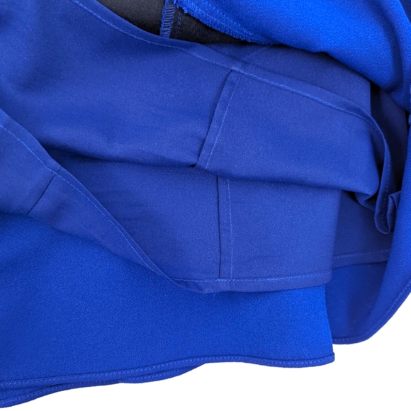 BCBG Maxazria Ruffle Cocktail Party Mini Dress Womens Small Blue Sleeveless - Picture 10 of 13